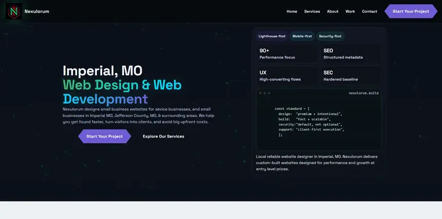 Charcuterie website after visual refinement by Nexulorum