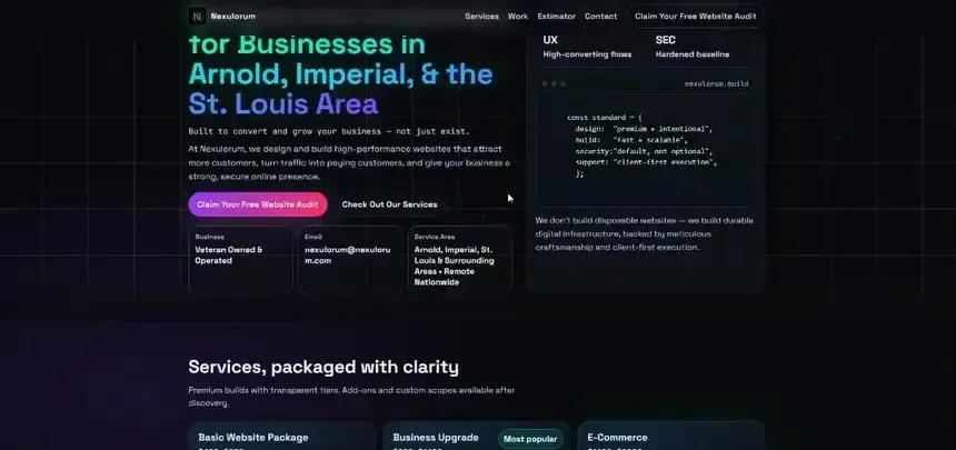 Charcuterie website before visual refinement