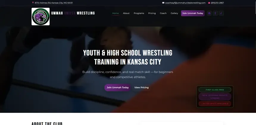 Wrestling website after redesign by Nexulorum